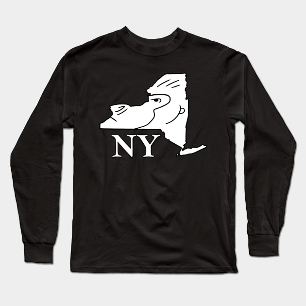 A funny map of New York State Long Sleeve T-Shirt by percivalrussell